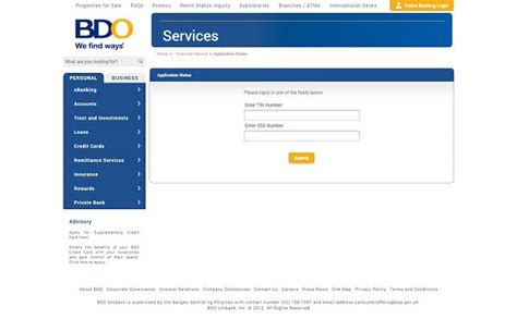 bdo credit card inquiry|Card Application Status .